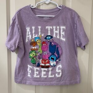 Kids Crop Purple Graphic T-Shirt